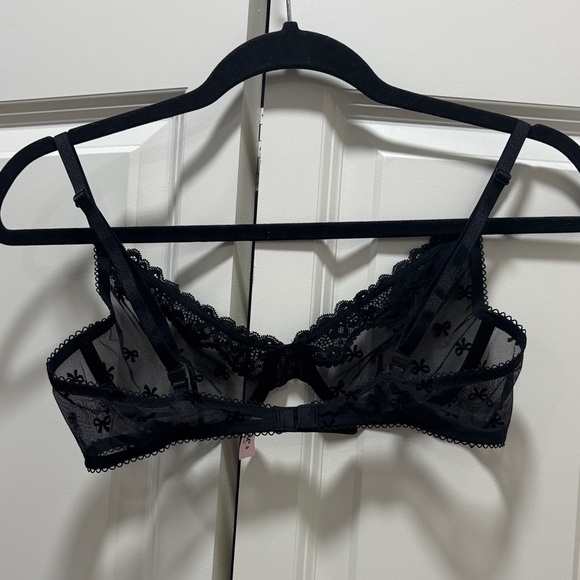 Victoria's Secret NWOT Sheer Black Bow Lace Underwire Tease 36B - Picture 5 of 5